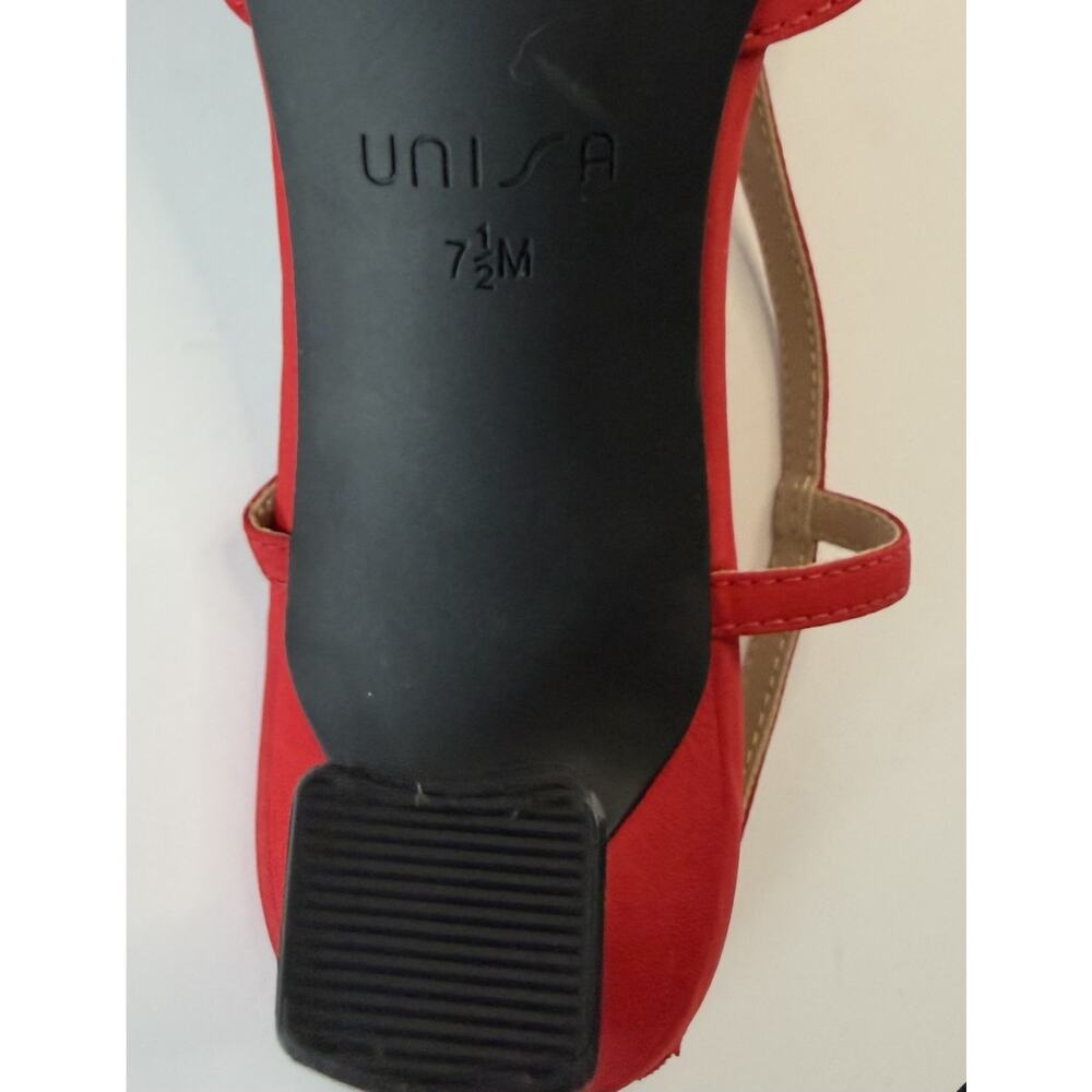 Unisa Women's Red Heel Sling Back Satin 7.5 - Picture 6 of 7